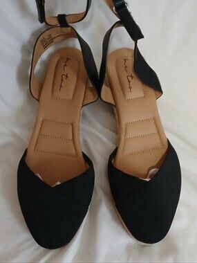 Midi Black Espadrilles Women's Ankle-Strap Flats